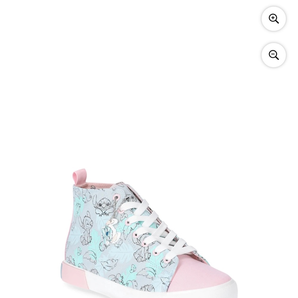 Disney Womens Angel Stitch High-Top Lace-up Sneakers Size 11
